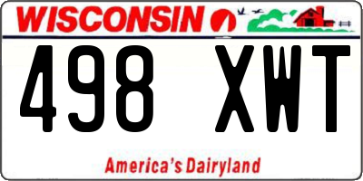 WI license plate 498XWT