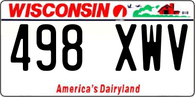 WI license plate 498XWV
