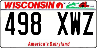 WI license plate 498XWZ