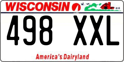 WI license plate 498XXL