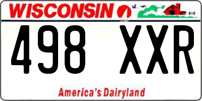 WI license plate 498XXR