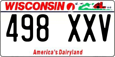 WI license plate 498XXV