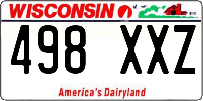 WI license plate 498XXZ