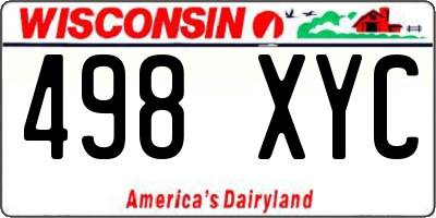WI license plate 498XYC