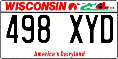 WI license plate 498XYD