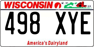 WI license plate 498XYE