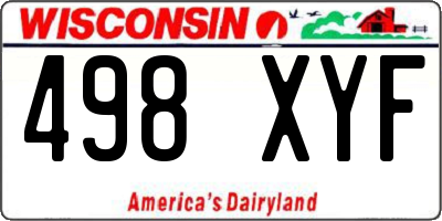 WI license plate 498XYF