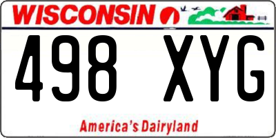 WI license plate 498XYG