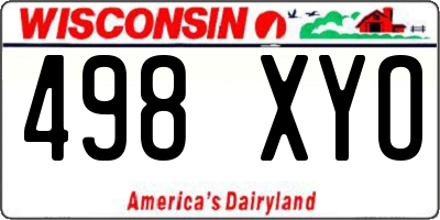 WI license plate 498XYO