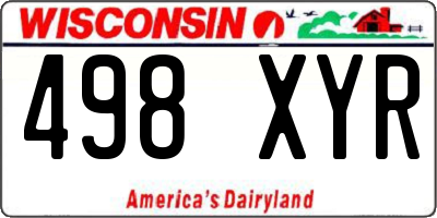 WI license plate 498XYR