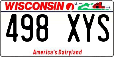 WI license plate 498XYS