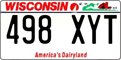 WI license plate 498XYT