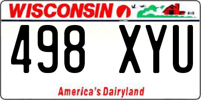 WI license plate 498XYU