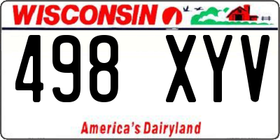 WI license plate 498XYV