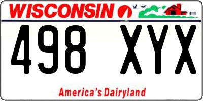 WI license plate 498XYX