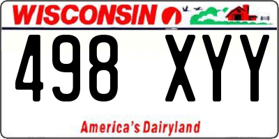 WI license plate 498XYY