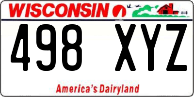 WI license plate 498XYZ