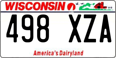 WI license plate 498XZA