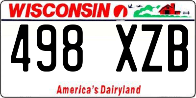 WI license plate 498XZB