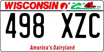 WI license plate 498XZC