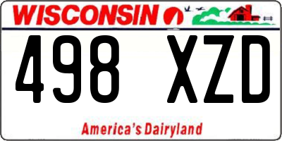 WI license plate 498XZD