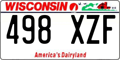 WI license plate 498XZF