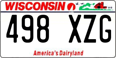 WI license plate 498XZG
