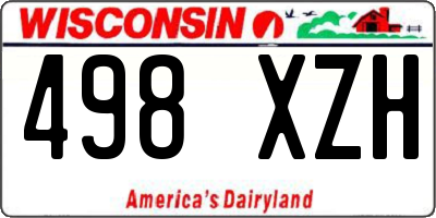 WI license plate 498XZH