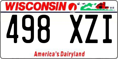 WI license plate 498XZI