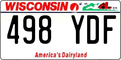 WI license plate 498YDF