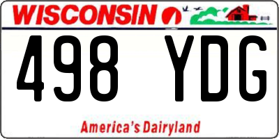 WI license plate 498YDG