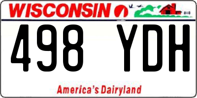 WI license plate 498YDH