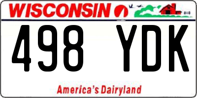 WI license plate 498YDK