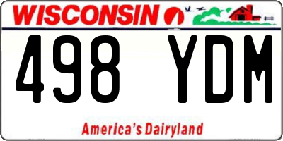 WI license plate 498YDM