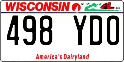WI license plate 498YDO