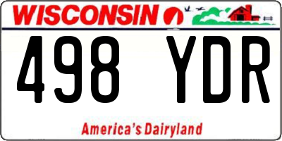 WI license plate 498YDR
