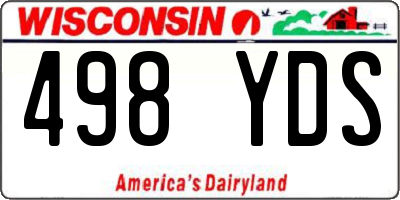 WI license plate 498YDS
