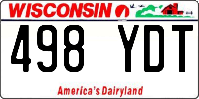 WI license plate 498YDT