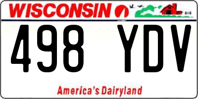 WI license plate 498YDV
