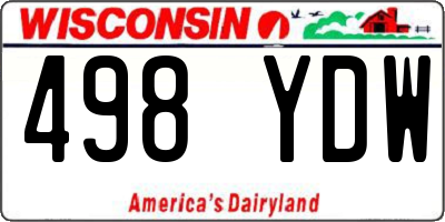 WI license plate 498YDW