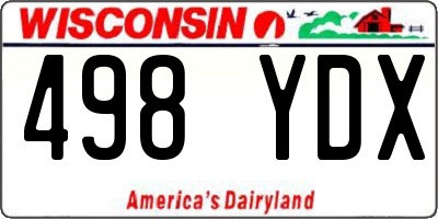 WI license plate 498YDX