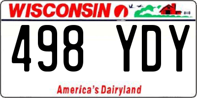 WI license plate 498YDY