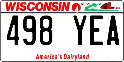 WI license plate 498YEA