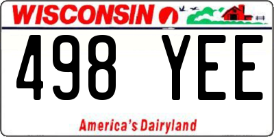 WI license plate 498YEE