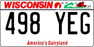 WI license plate 498YEG