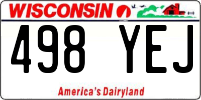 WI license plate 498YEJ