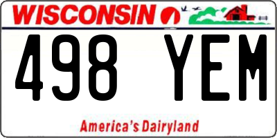 WI license plate 498YEM