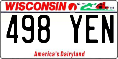 WI license plate 498YEN