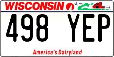 WI license plate 498YEP