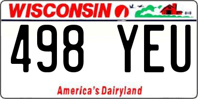 WI license plate 498YEU